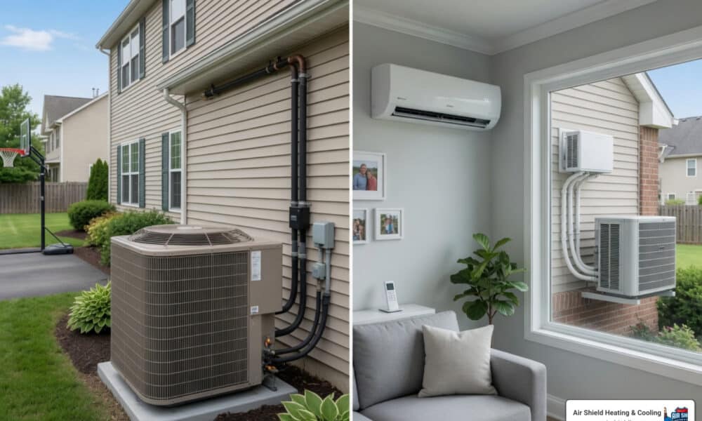 central AC vs mini split home cooling comparison