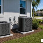 single stage vs two stage AC unit outside Florida home