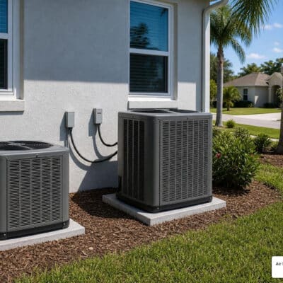 single stage vs two stage AC unit outside Florida home