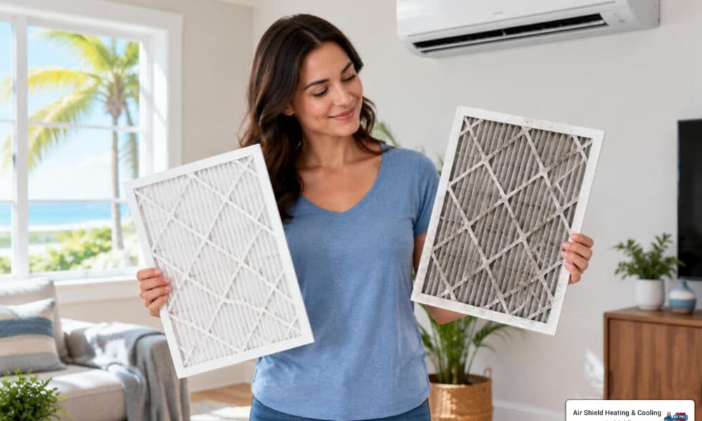 AC filter replacement frequency: clean vs dirty filter comparison