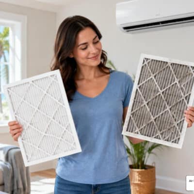 AC filter replacement frequency: clean vs dirty filter comparison