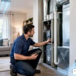 HVAC airflow distribution and carbon monoxide detection diagram