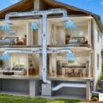 balanced airflow distribution diagram in multi-story home